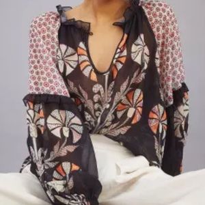 Anthropologie Forever That Girl Raglan Peasant blouse